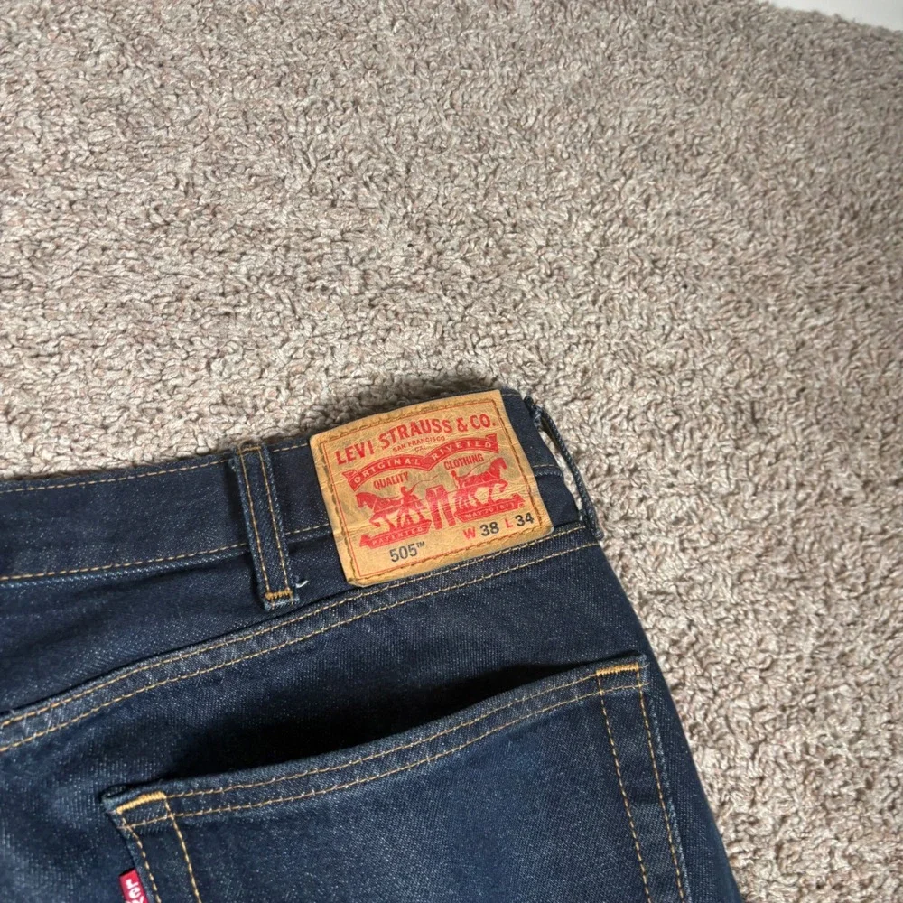 Levi Strauss 505 Dark‎ Wash Straight Fit Mens Jeans W38 L34